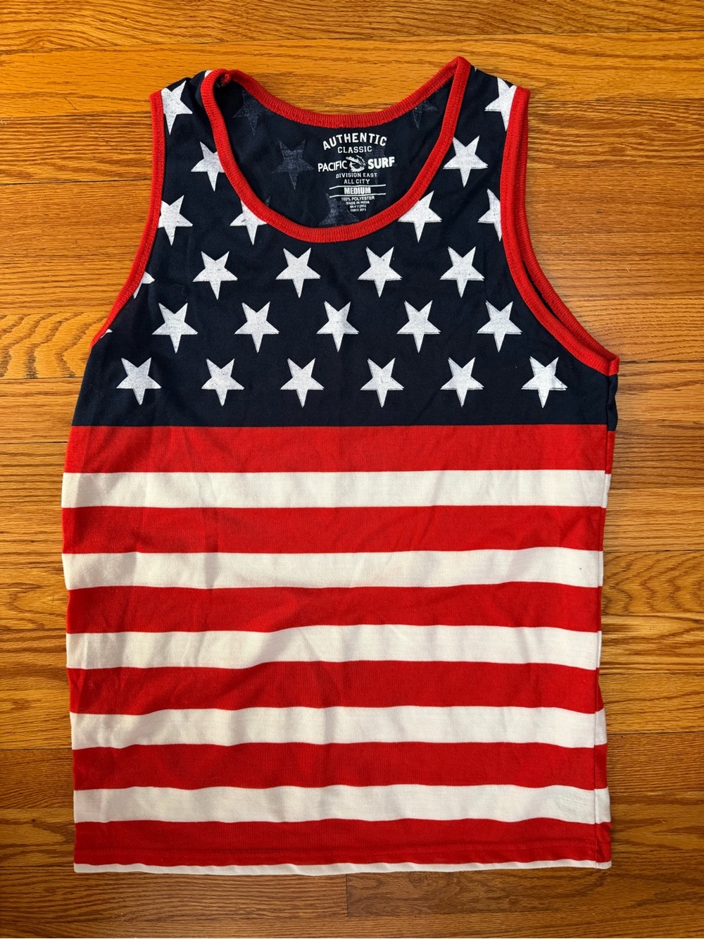 Pacific & Surf Men's Red White and Blue Star Stripe Tank Top